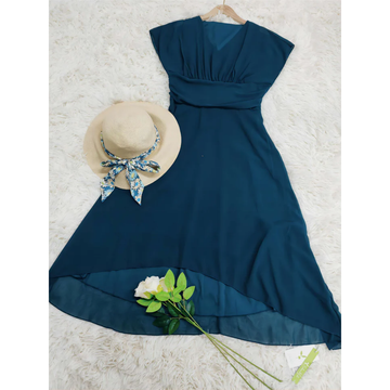 Kharlyn - Elegante Scollo a V Abito Midi Formale