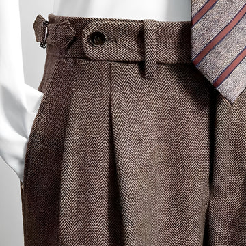 Osbert - Pantaloni casual in tweed di lana per uomo