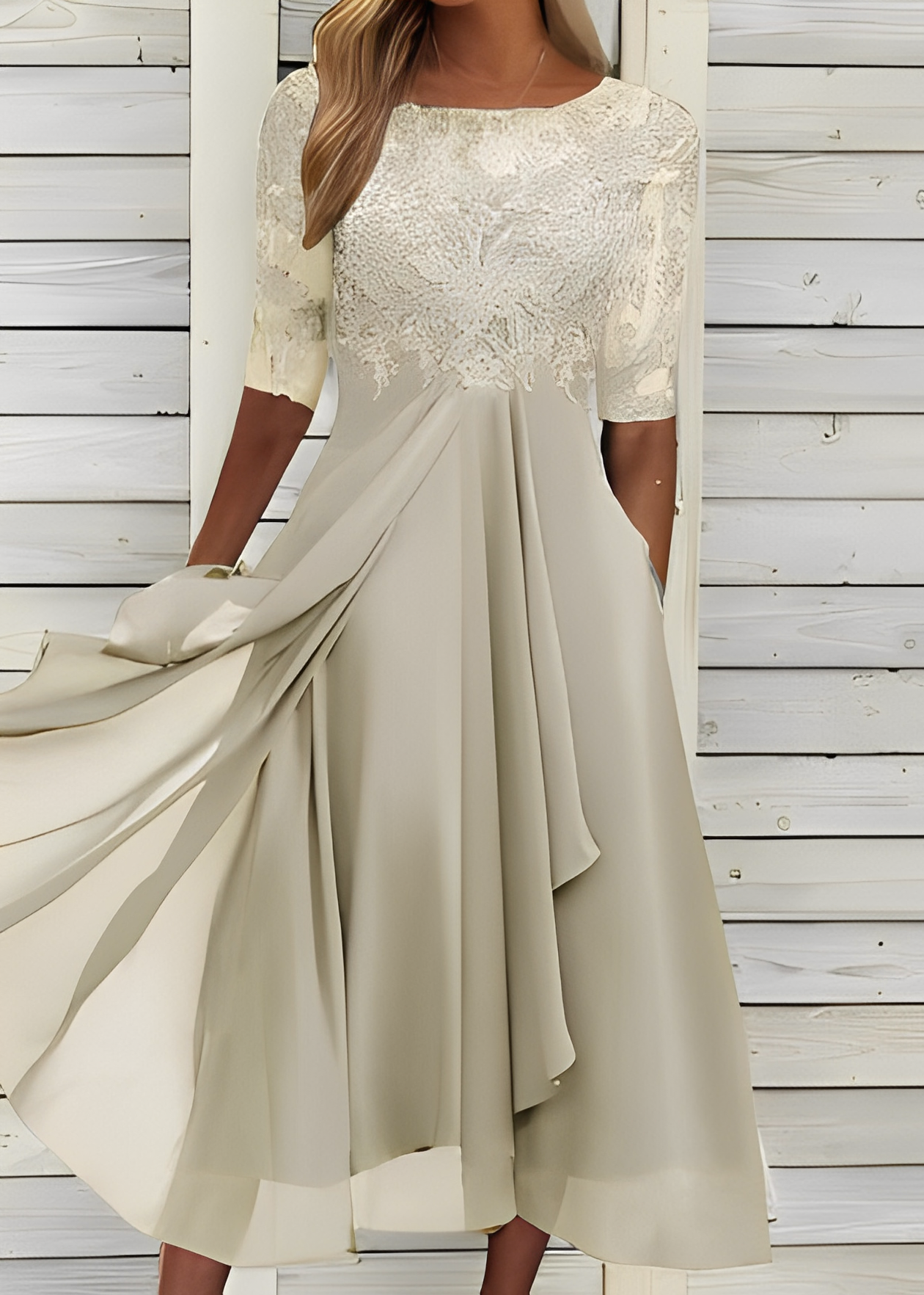 Colleen - Elegante abito in pizzo ritagliato per donne