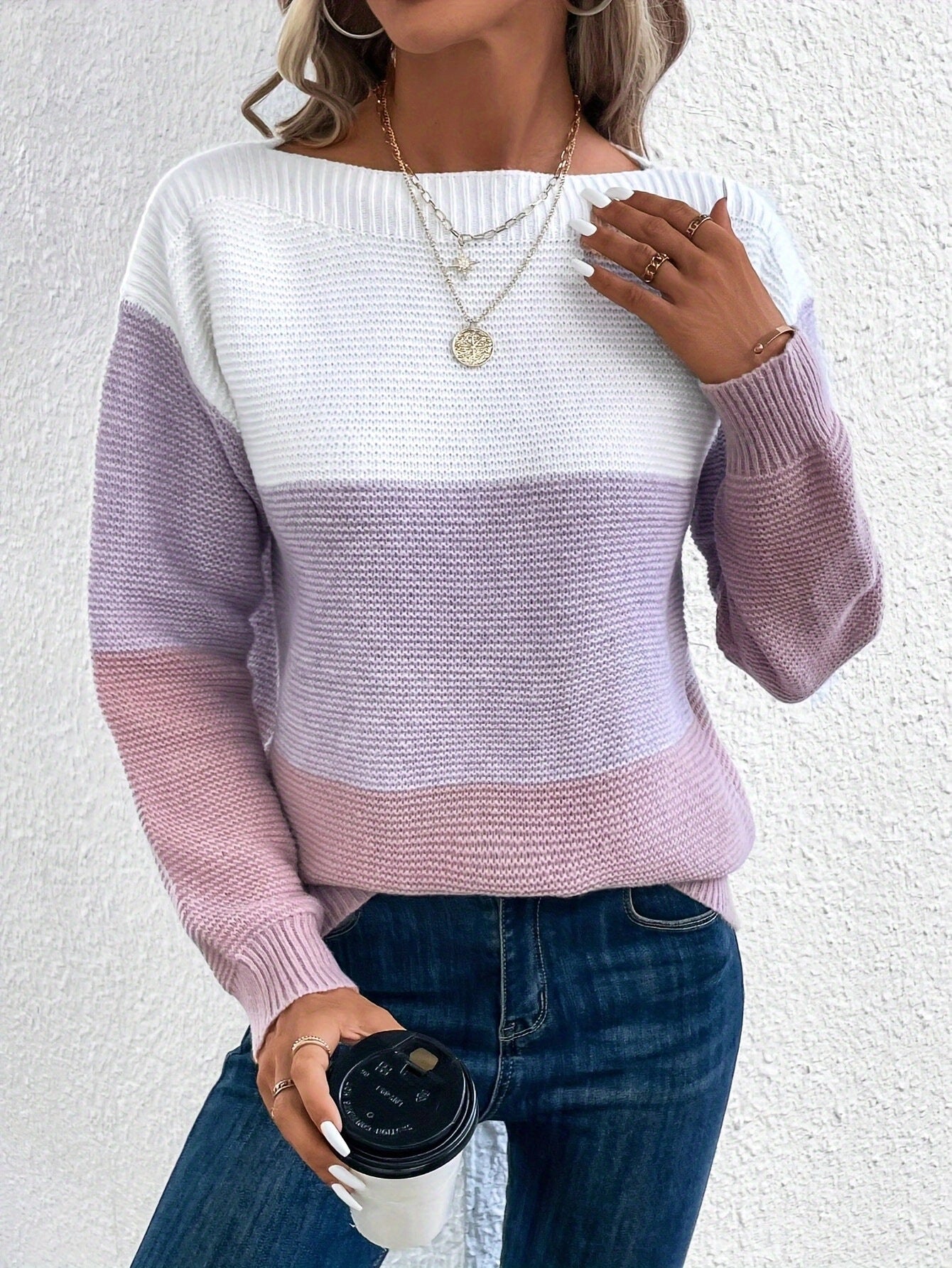 Margaret - Maglione a patchwork a righe per donne