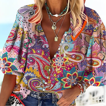 Tiffany - Comoda Blusa con Motivo Floreale per Donne