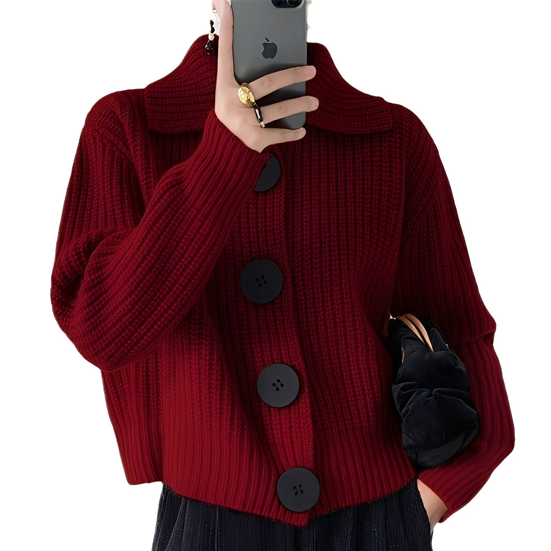 Alexus - Cardigan Sciolto con Bottoni per Donne