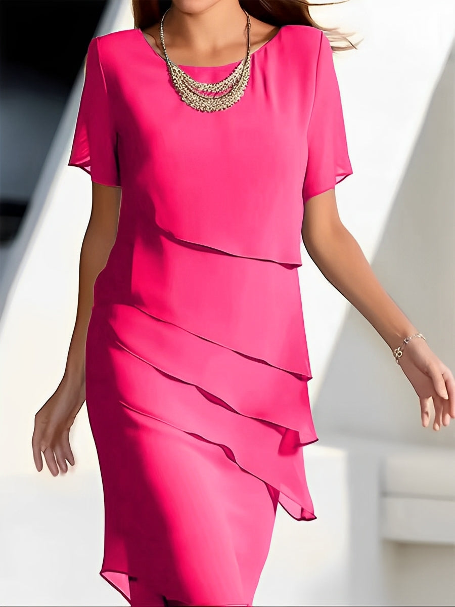 Carmel - Elegante abito in chiffon con patchwork per donne