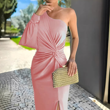 Pauline - Elegante abito monospalla drappeggiato per donne