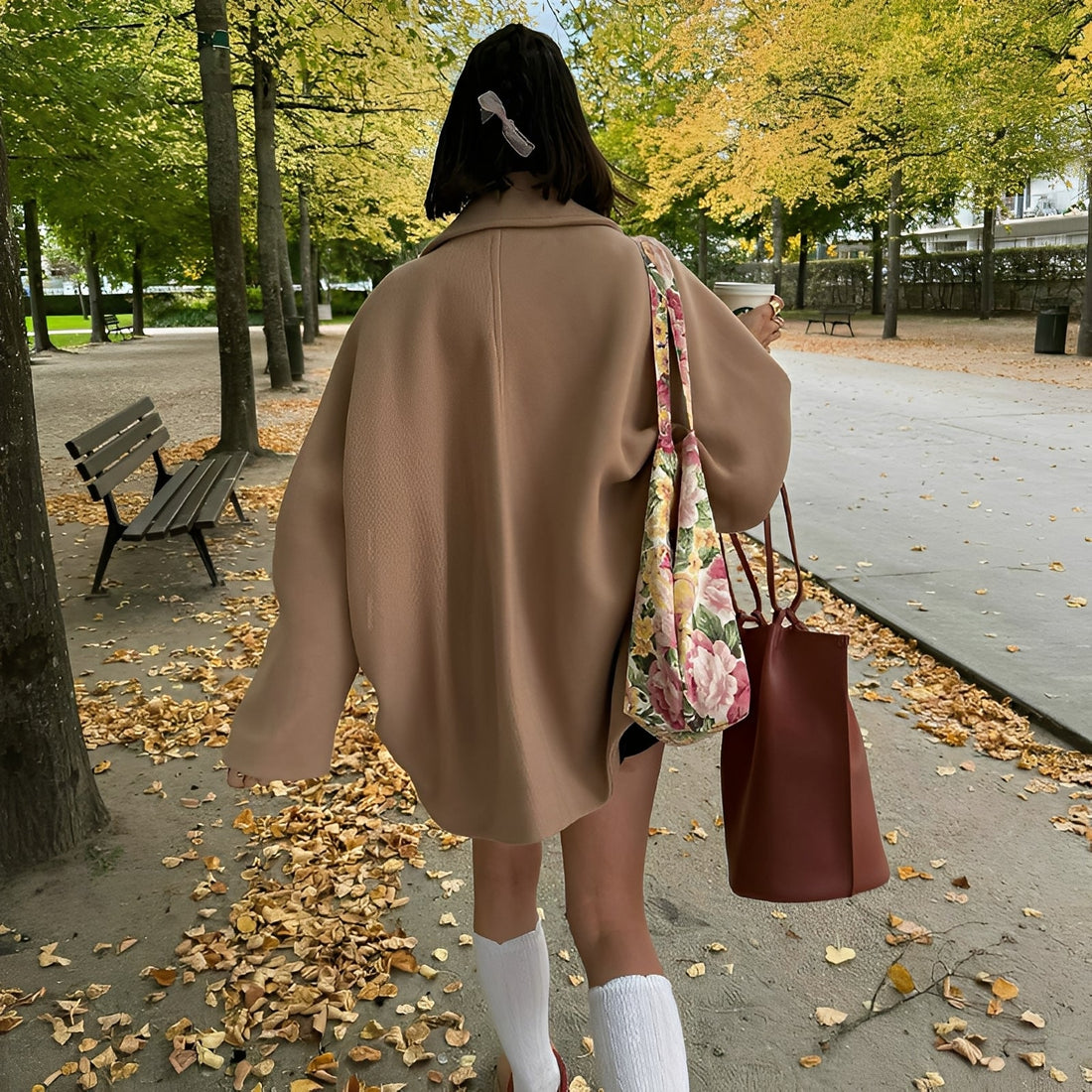 Verity - Cappotto oversize doppiopetto per donne