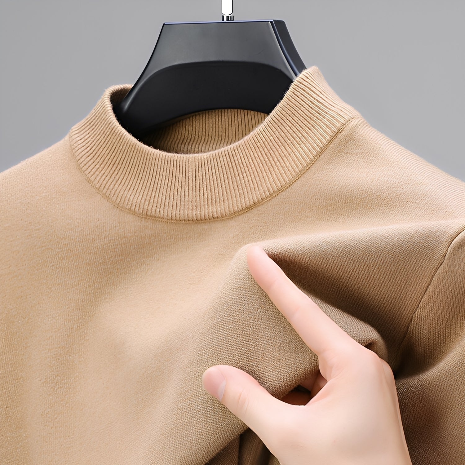 Davis - Maglione cashmere casual con orlo per uomini