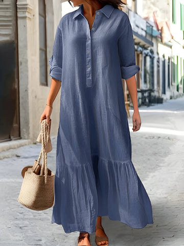 Chantel - Abito camicia vintage con bottoni per donne