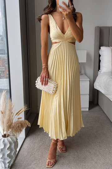 Myrcella - Donna Abito Pieghe Maxi, Confortevole & Moderno