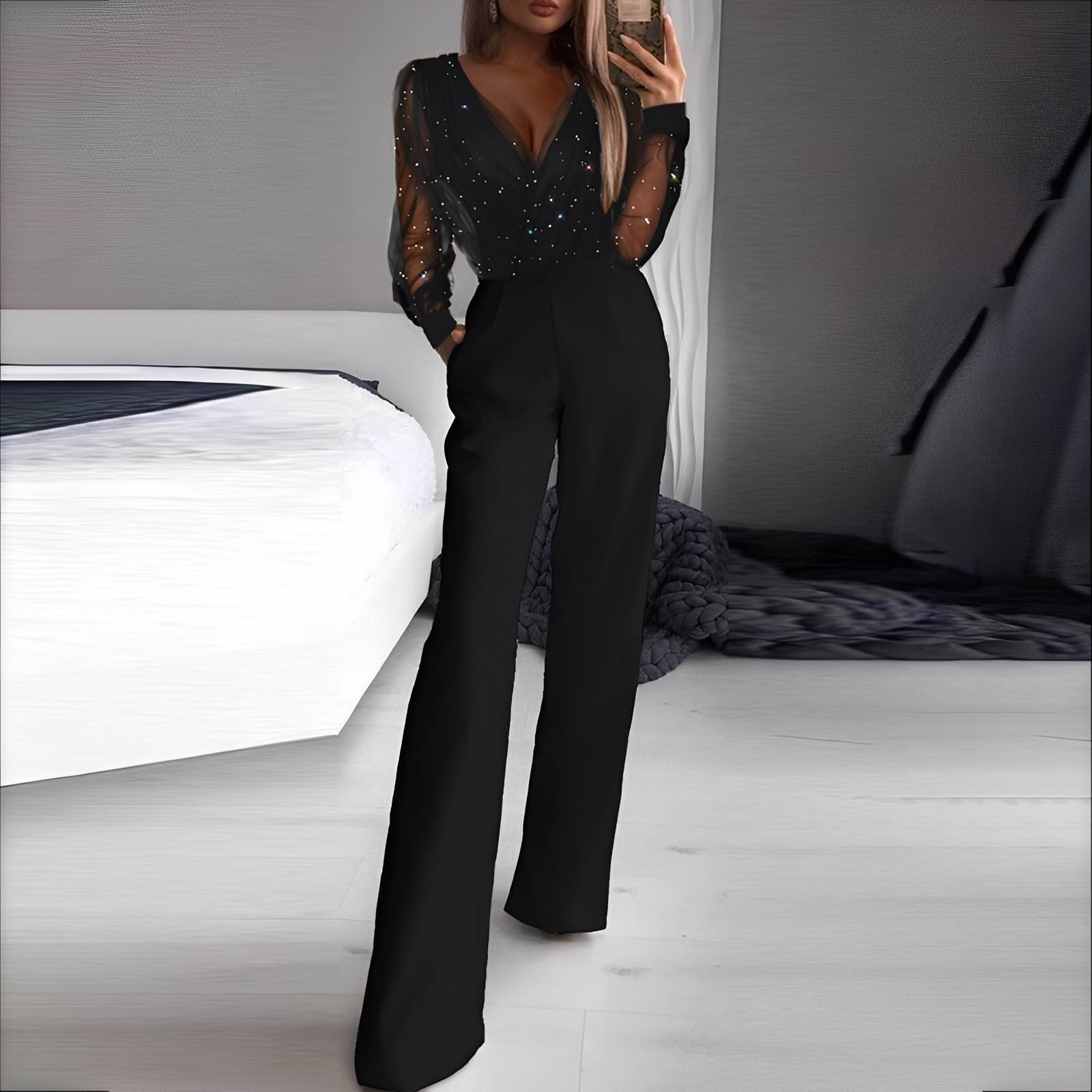 Morgana - Elegante tuta con gamba ampia per donne
