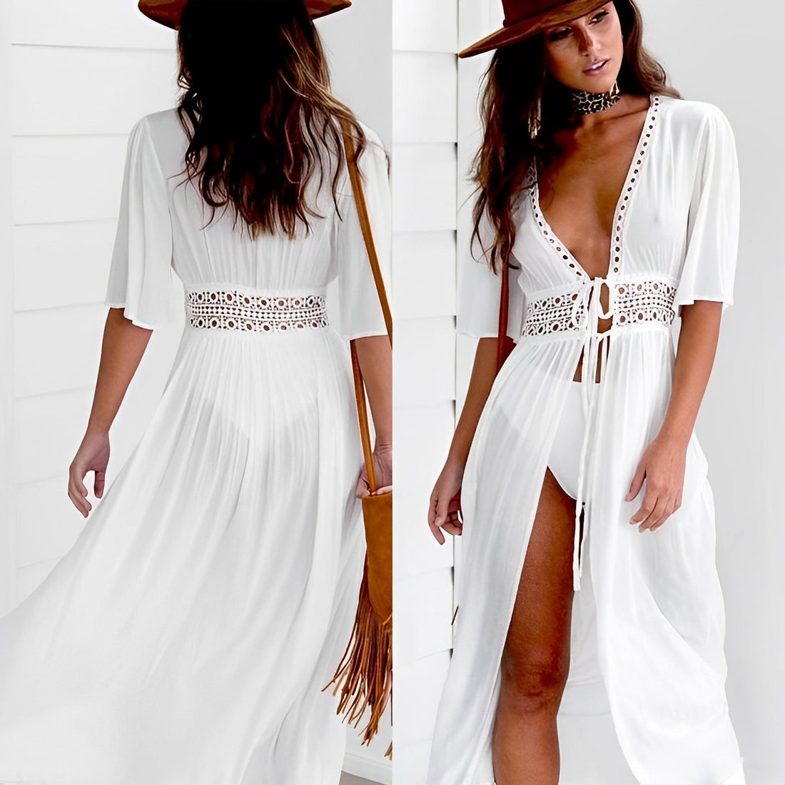 Delicia - Elegante copricostume da spiaggia in pizzo per donne