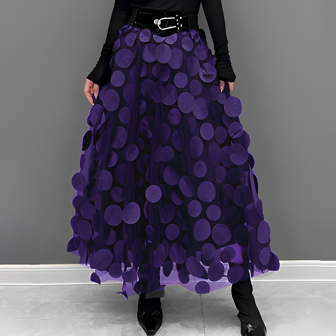 Haylee - Gonna midi elegante in mesh per donne
