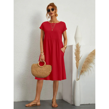 Menali - Abito Estivo Donna Manica Corta Midi