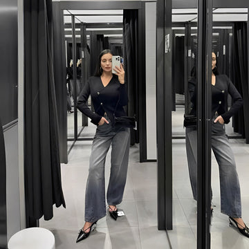 Sherry - Semplice, cardigan aderente a maglia per donne