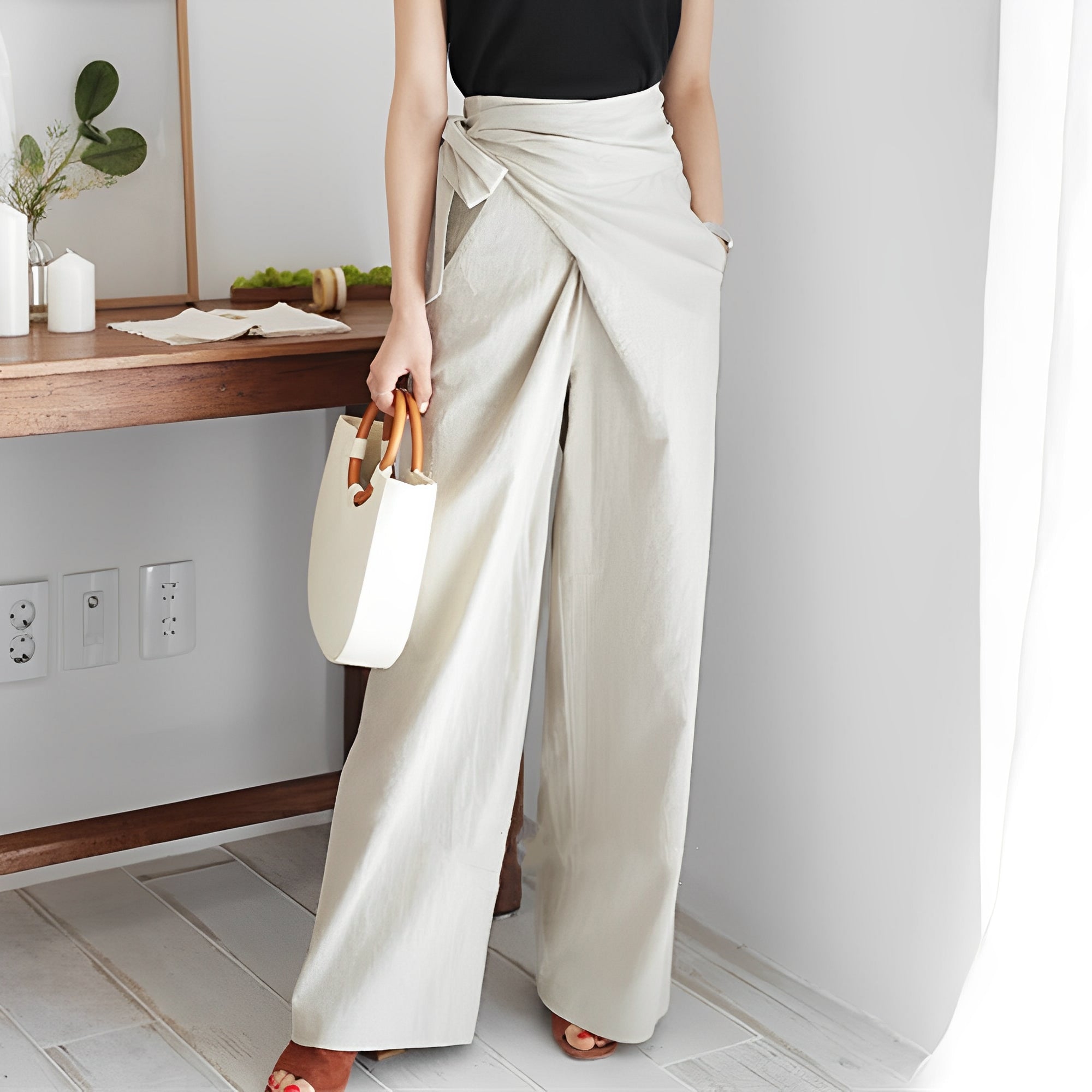 Hailie - Eleganti pantaloni a portafoglio a vita alta
