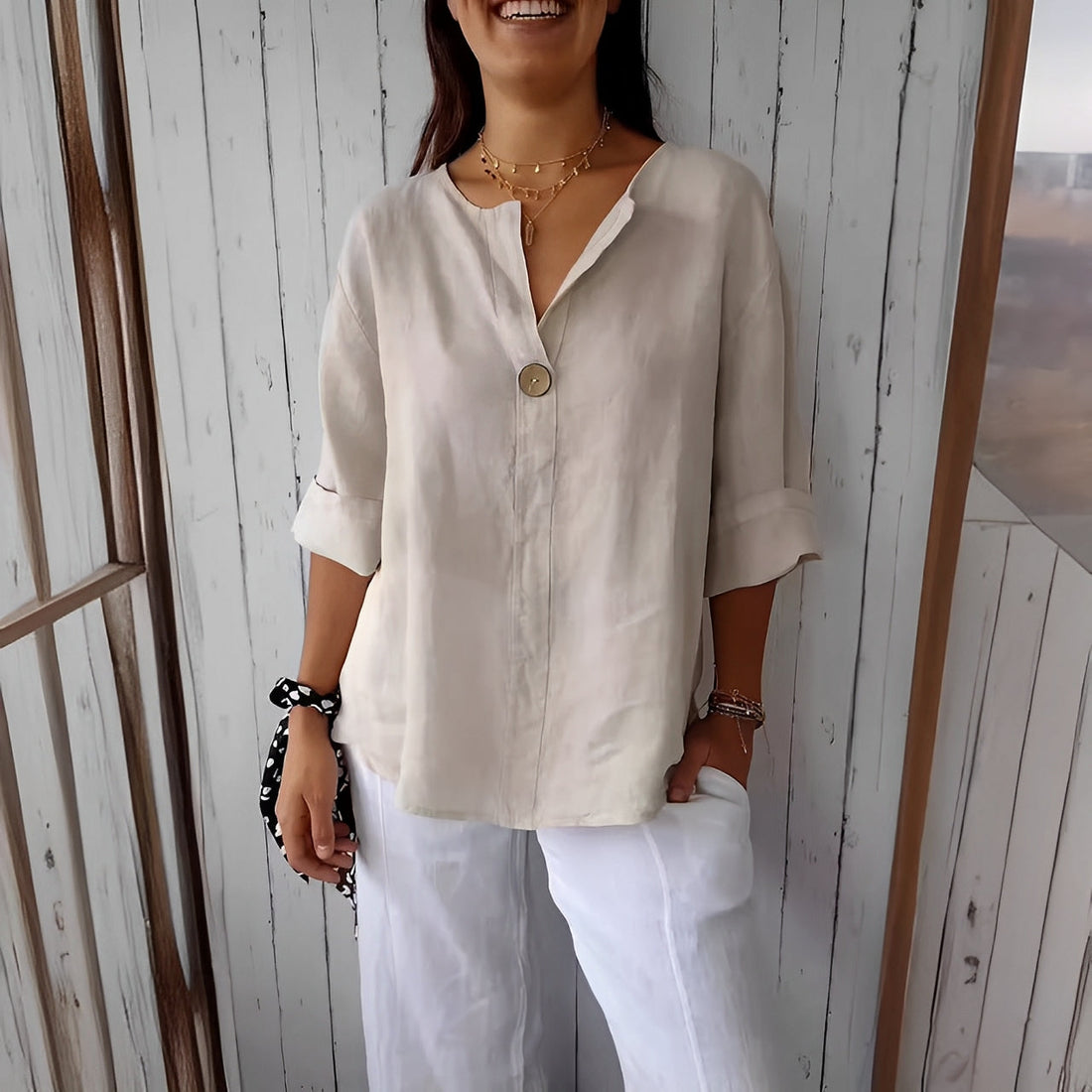 Stephanie - Camicia in lino ampia da donna