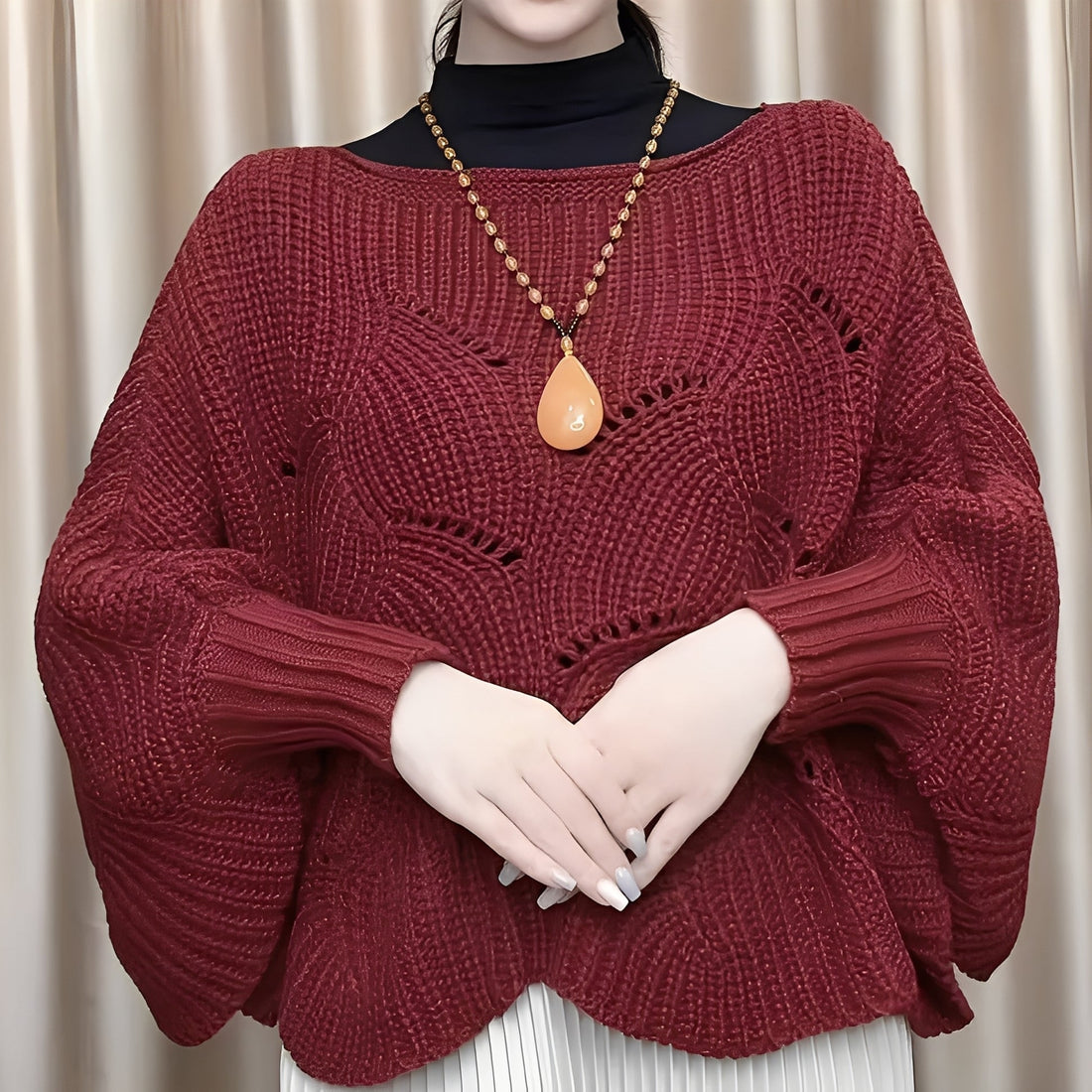 Celestine - Maglione termico con maniche ampie per donne