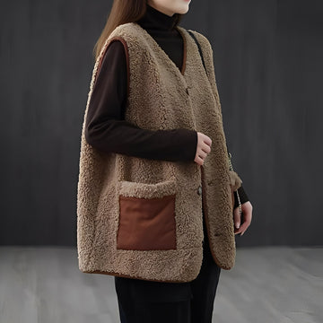Emerie - Gilet casual spesso con tasche per donne