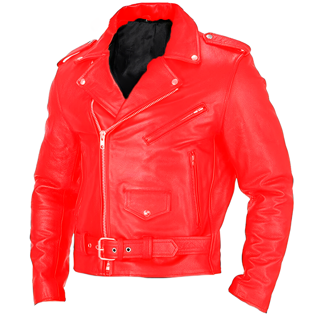 Brandon - Giacca in pelle elegante con diverse tasche per uomini