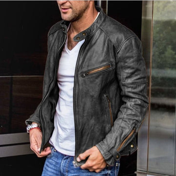 Steve - Giacca in pelle elegante e impermeabile per uomo