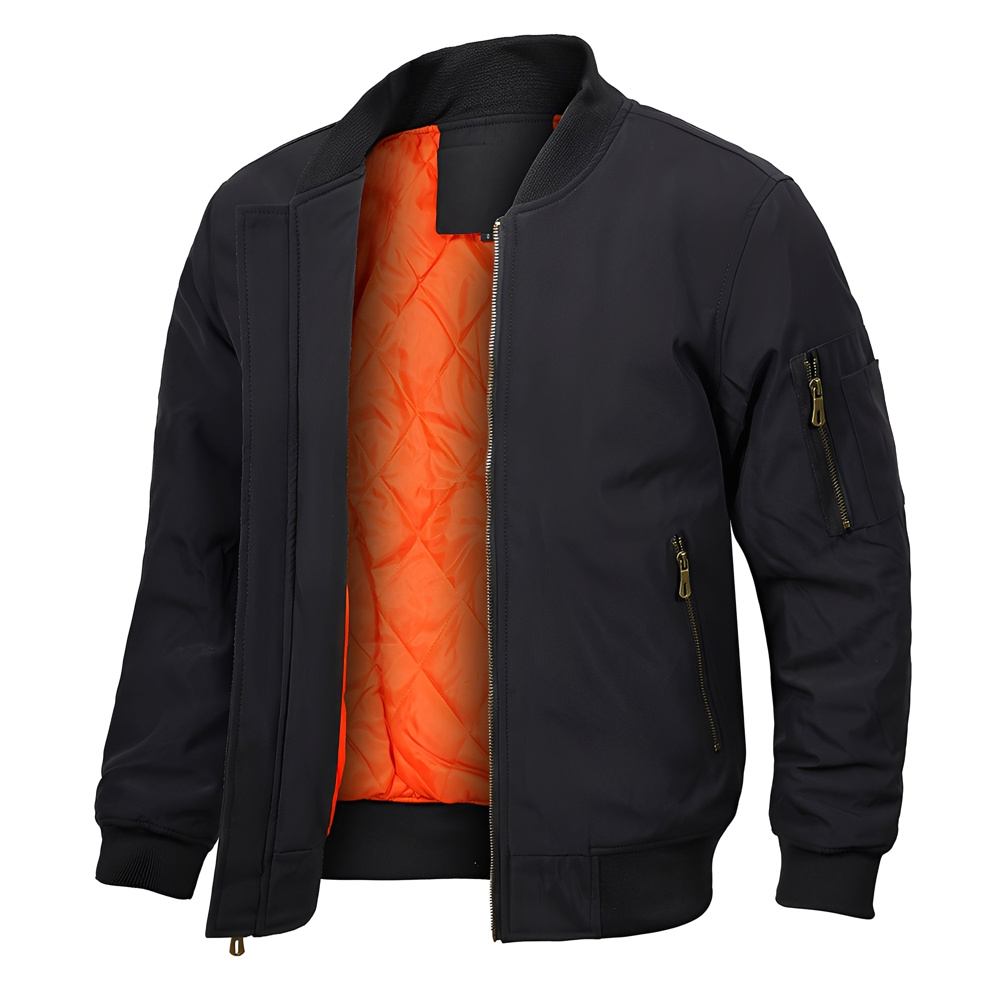Maynerd - Giacca bomber con tasche con zip per uomo