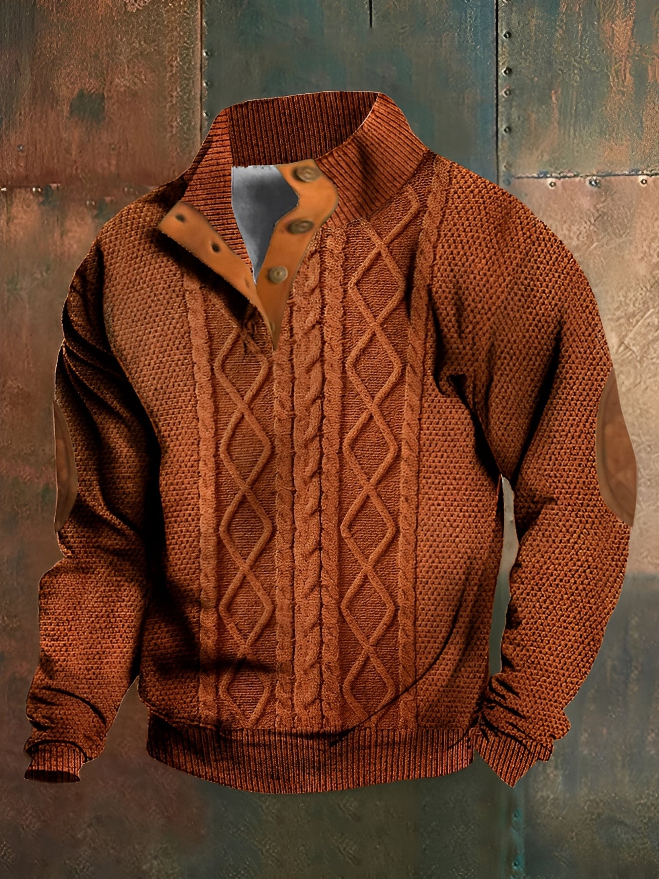 Hugh - Maglione retro a collo alto in cashmere per uomo