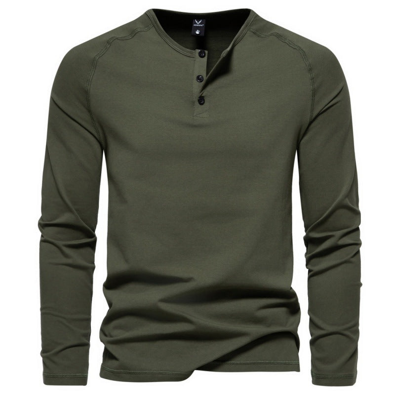 Malcom - Camicia casual semplice a maniche lunghe per uomo