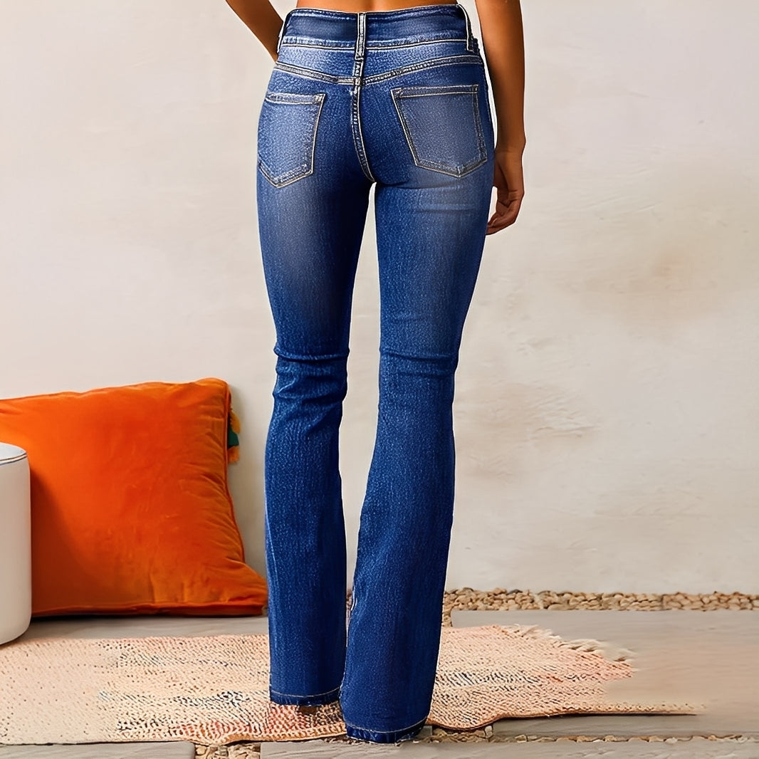 Carla - Jeans a zampa a vita alta casual per donne