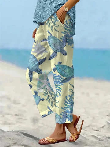 Sandra - Pantaloni da spiaggia casual e larghi per donne