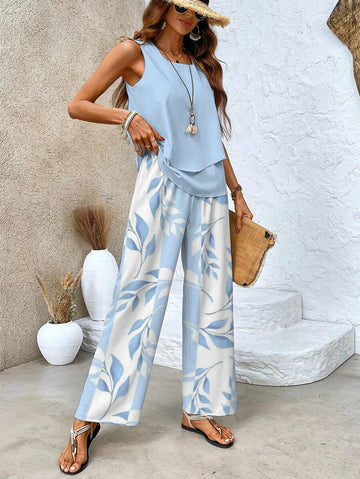 Cyrilla - Set casual dritto e ampio a due pezzi per donne