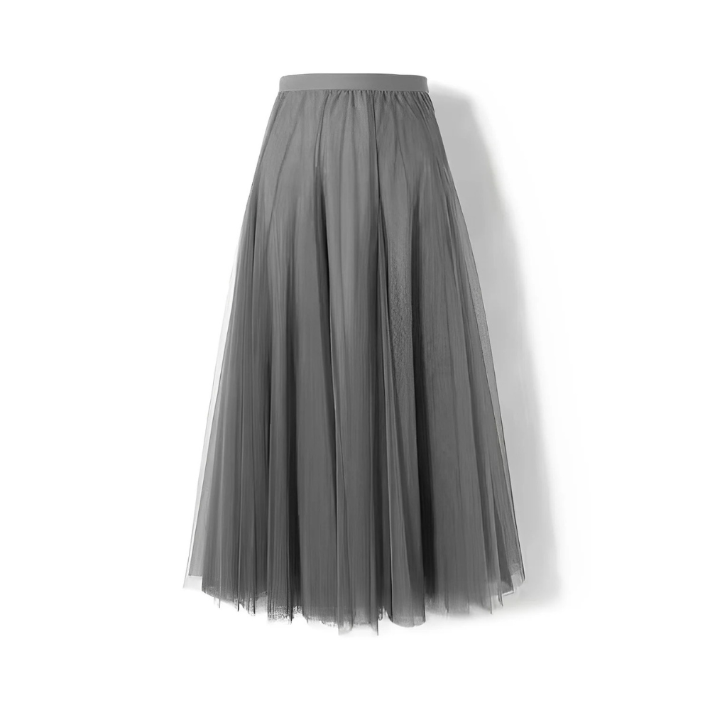 Kelly - Gonna midi casual in mesh plissettato per donne