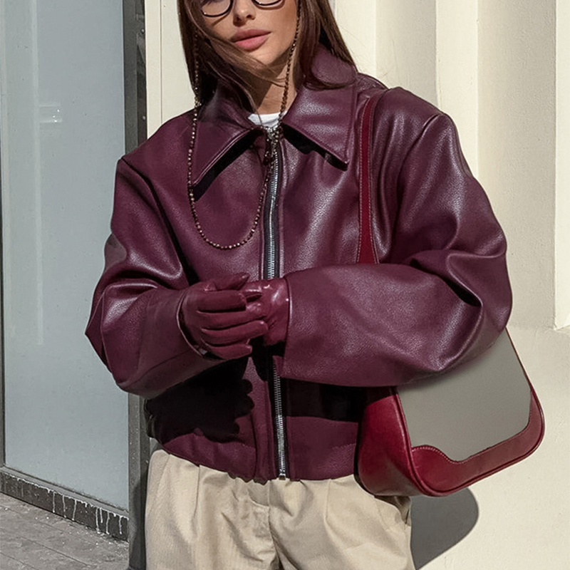 Kirsten - Giacca con Zip in Similpelle