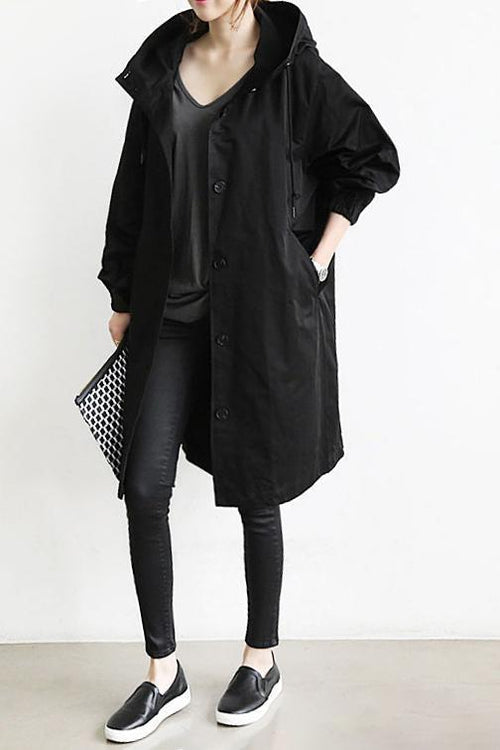 Rowana - Impermeabile Trench Cappuccio Donna