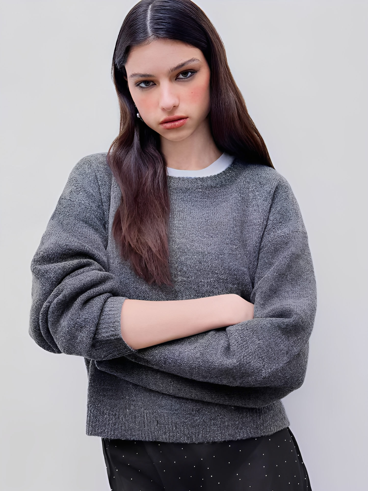 Luvenia - Pullover casuale e caldo in poliestere per donne