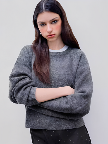 Luvenia - Pullover casuale e caldo in poliestere per donne