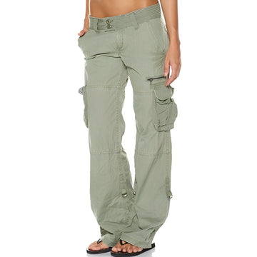 Aubrey - Pantaloni cargo casual con elastico per donne