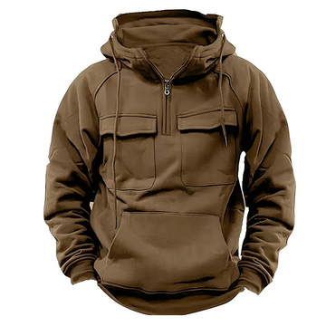 Malcom - Classico Hoodie con molte tasche per uomini