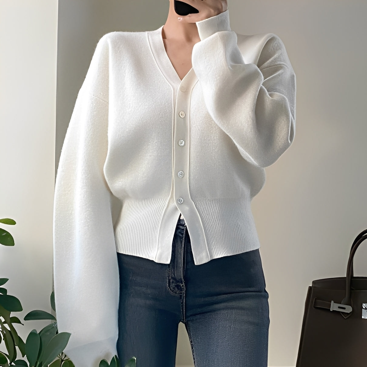 Carolyn - Classico cardigan lavorato a maglia morbido per donne