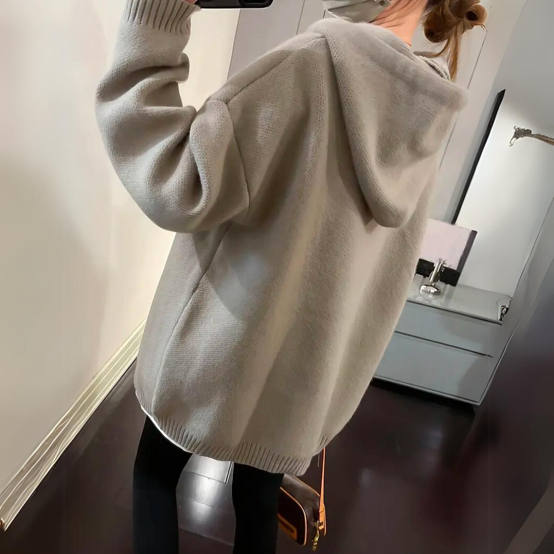 Emelia - Hoodie ampio con design di smiley per donne