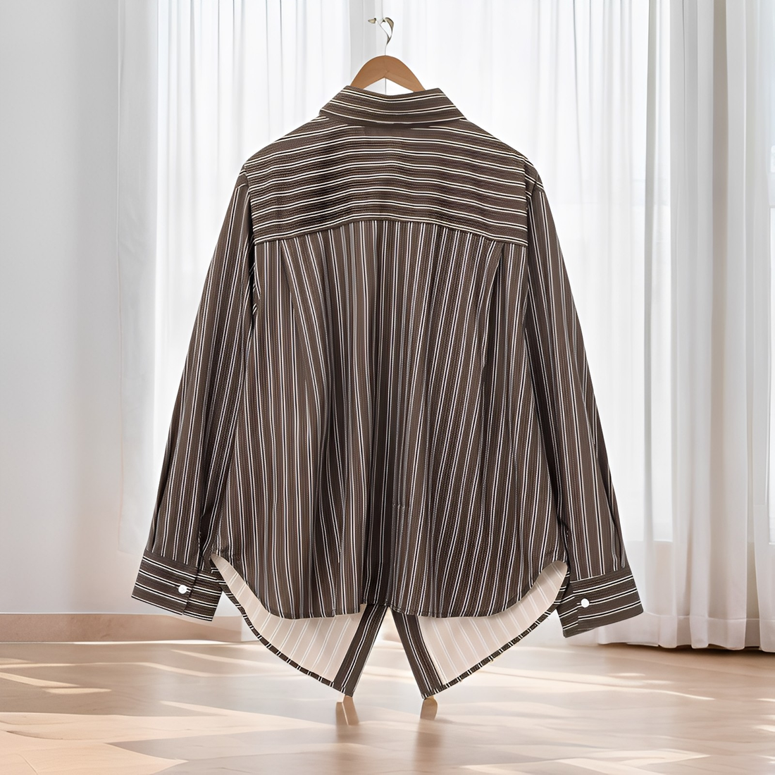 Frederica - Camicia a righe casuale a maniche lunghe per donne