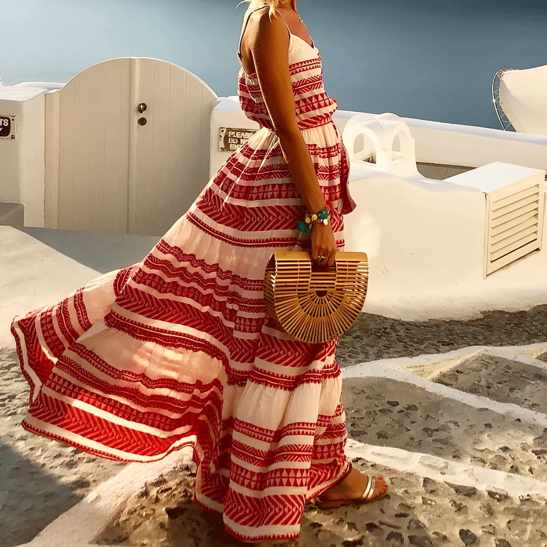 Elodie - Abito da spiaggia per donne con stampa Boho