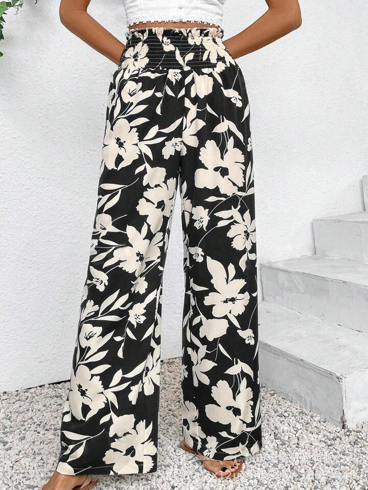 Sharise - Pantaloni a gamba ampia a vita alta per donne