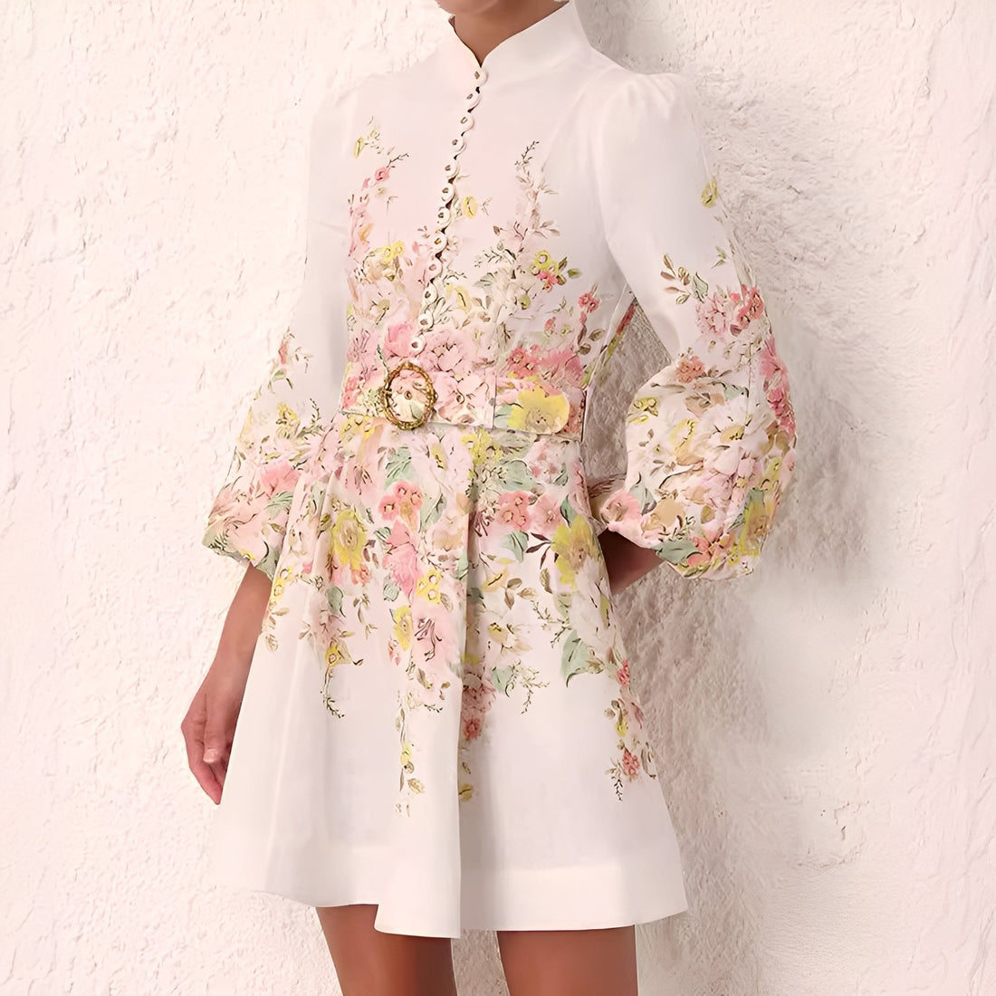 Debra - Elegante miniabito con bottoni per donne