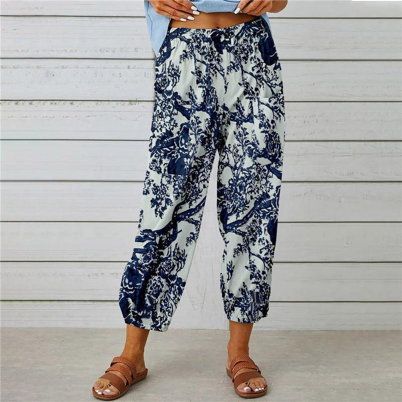Marina - Pantaloni moderni stampati per donne