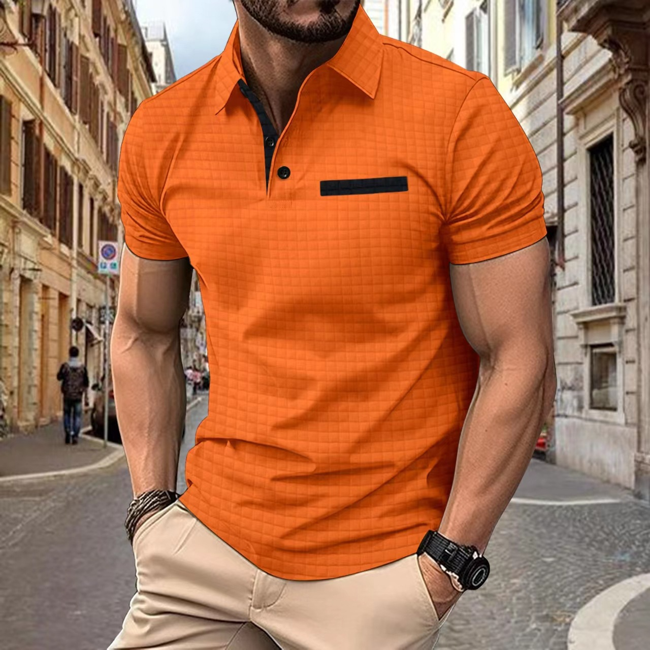 Jamison - Polo slim fit a quadri per uomo