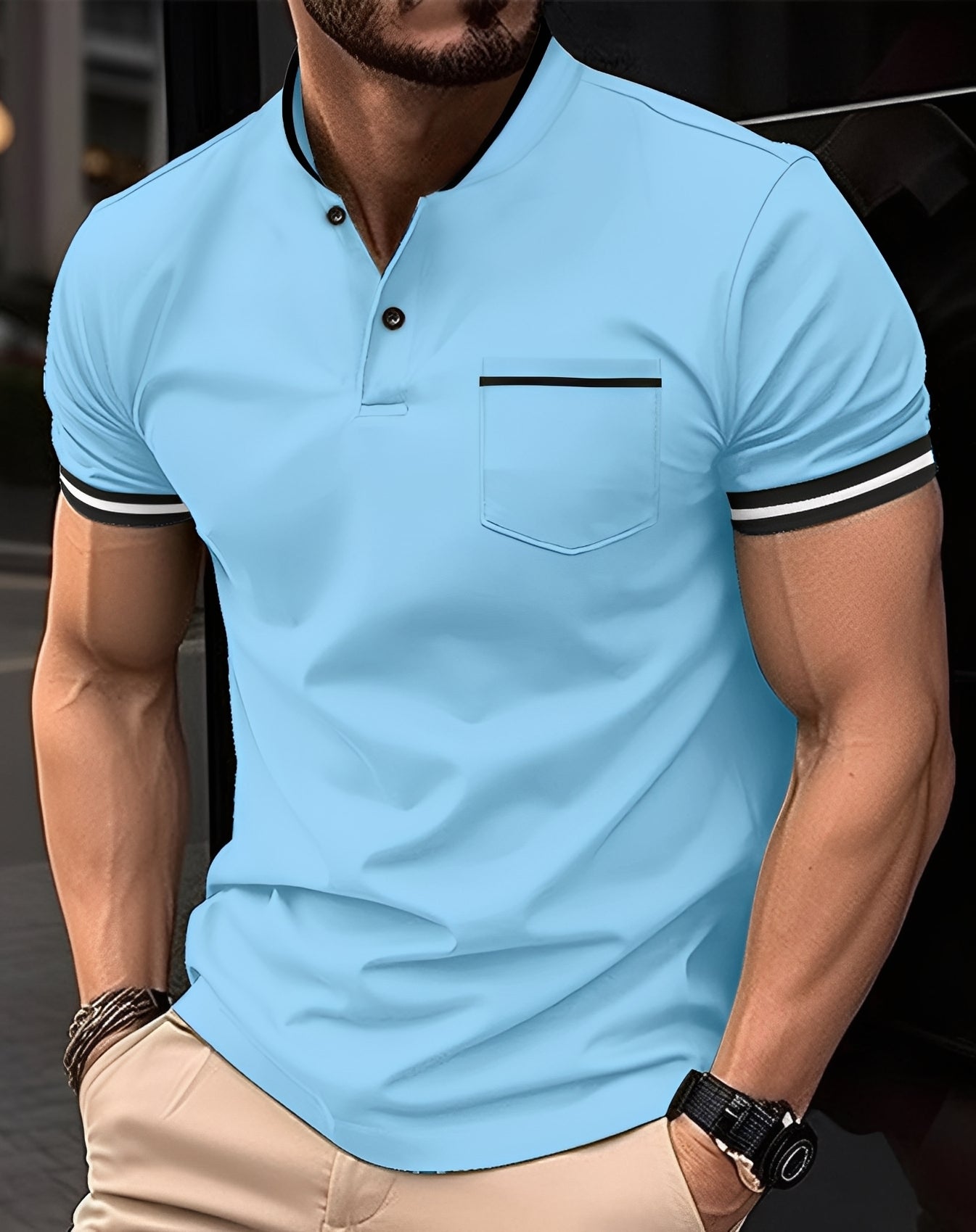 Wilford - Elegante Polo in Cotone con Tasca per Uomo