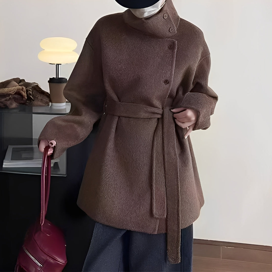 Claudia - Cappotto di lana doppiopetto per donne