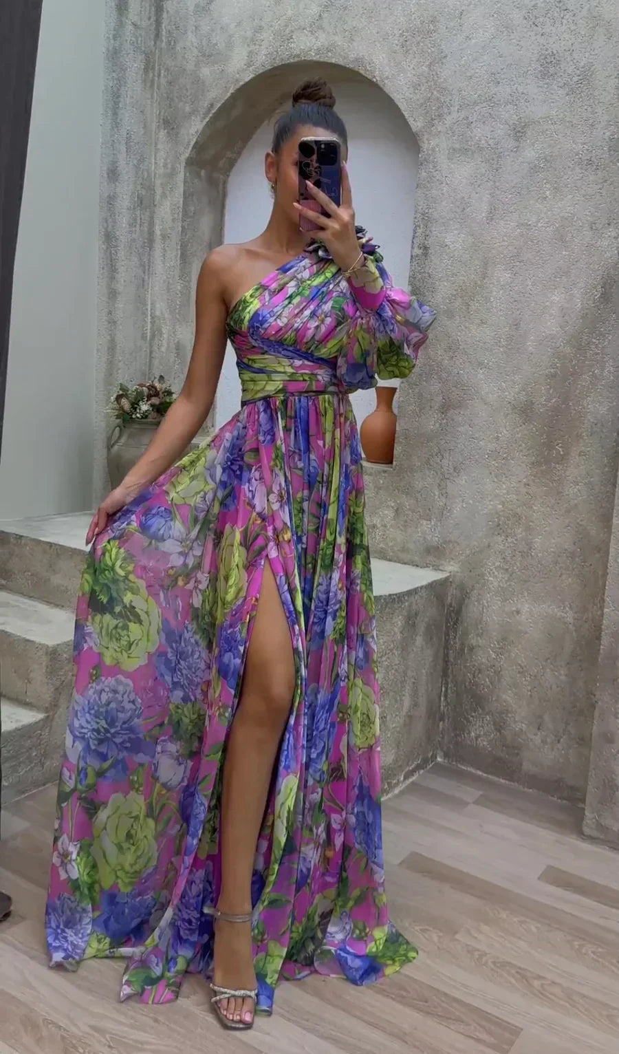Whitney | Elegant Flowy Shoulder Dress for Summer Events - Image 4