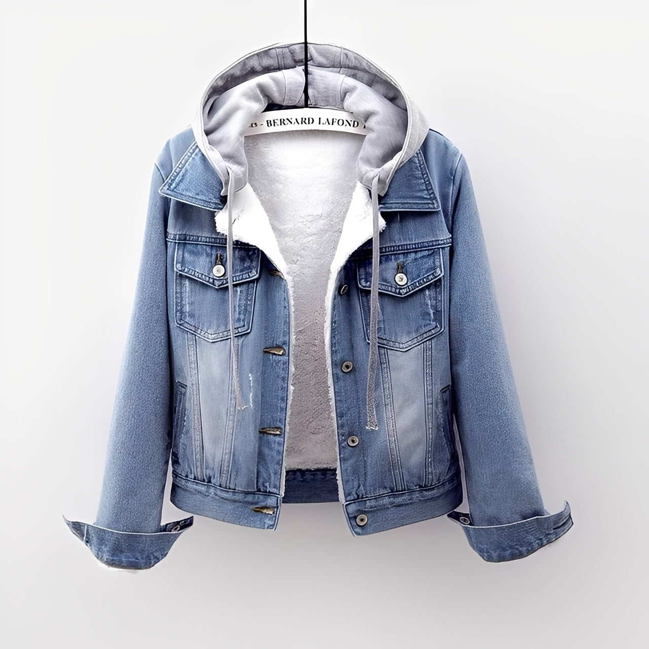 Malani - Giacca di jeans elegante con cappuccio removibile per donne