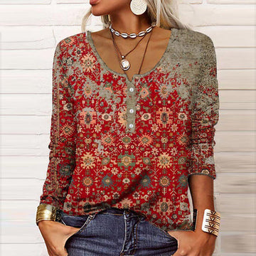 Hilde - Elegante Maglione con Motivo Azteco