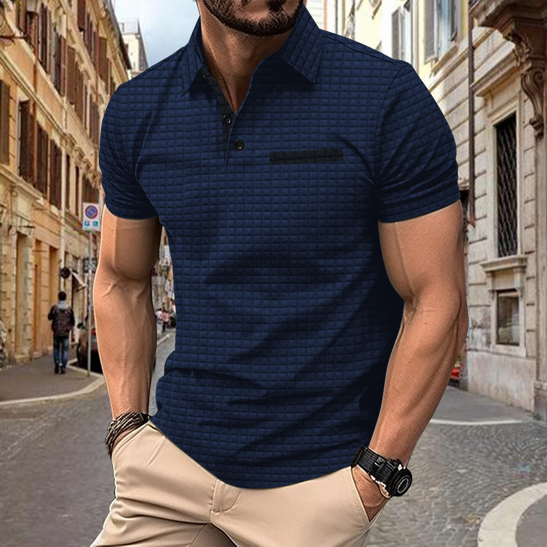 Jamison - Polo slim fit a quadri per uomo